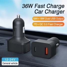 36W USB car charger