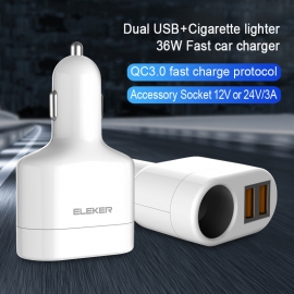 36W USB car charger