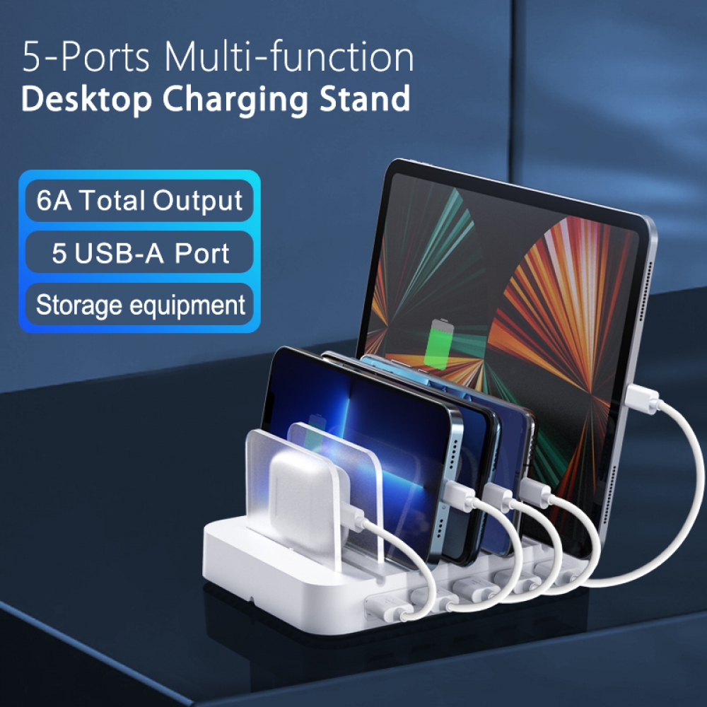 5 USB port multi-function charging station