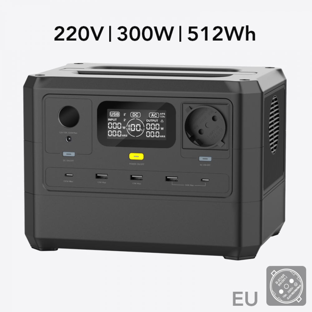 300W/512Wh Portable Power Station-EU