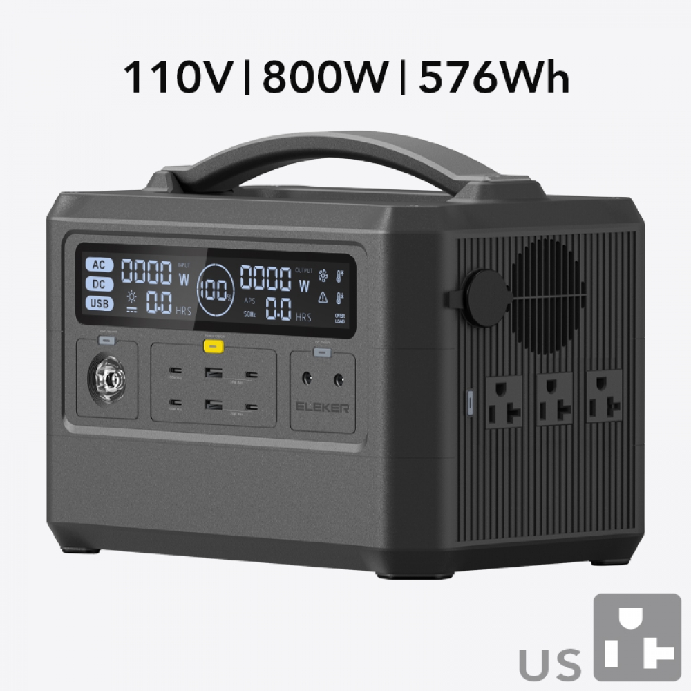 800W/576Wh Portable Power Station-US