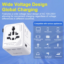 2AC+4USB Universal Travel Adapter With USB Charger