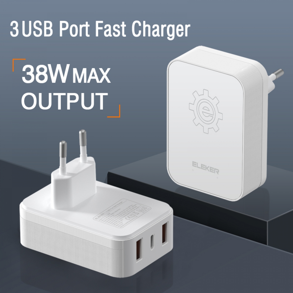 38W 3 USB Wall Charger -EU	